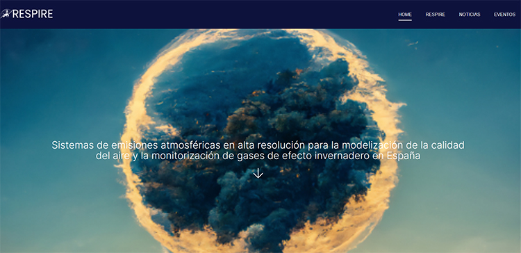 Detalle de la nueva página web de RESPIRE