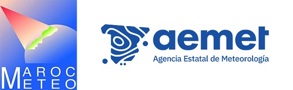 Logotipos de los servicios meteorológicos de Marruecos (DMN) y España (Aemet)