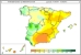 Precipitaciones del trimestre Junio-Julio-Agosto en comparación con sus valores medios