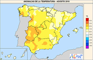 Verano 2018 cálido y muy húmedo