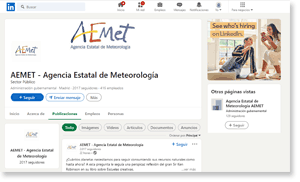 Página de AEMET en LinkedIn
