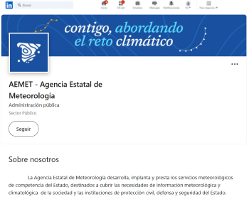 Página de AEMET en LinkedIn
