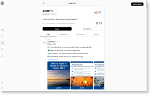Acceso a la cuenta de AEMET en Threads