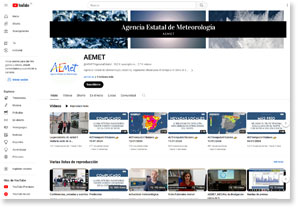 Acceso al canal YouTube de AEMET