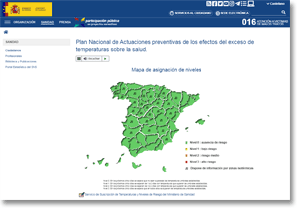 Mapa diario niveles riesgo altas temperaturas