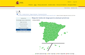 Mapa diario niveles riesgo altas temperaturas