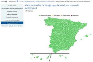Mapa diario niveles riesgo altas temperaturas