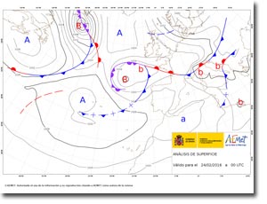 Mapas con frentes